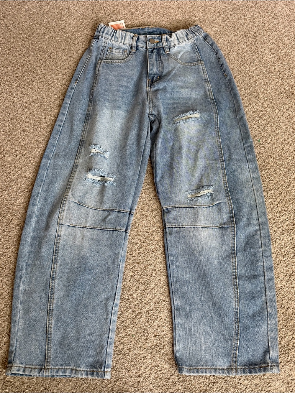 Women’s Light Blue Distressed High-Rise Jeans